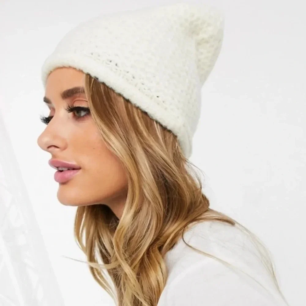 Free People Ivory Dreamland Knit Beanie